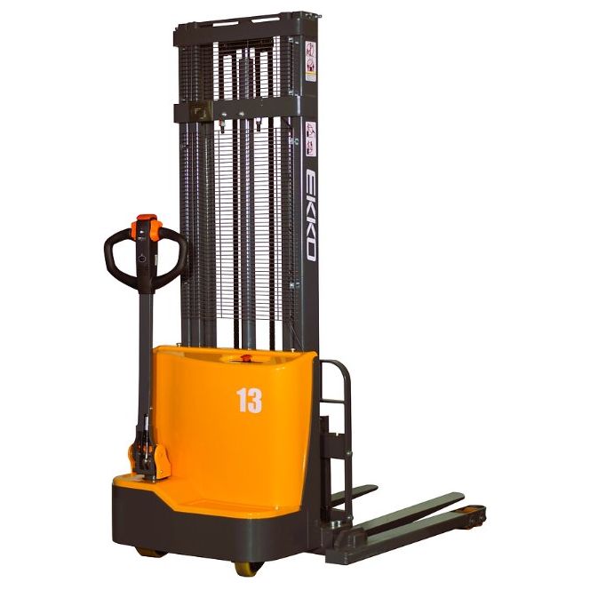 EKKO EB13C Full Powered Straddle Stacker 2800 lb Capacity - GoLift Equipment Sales