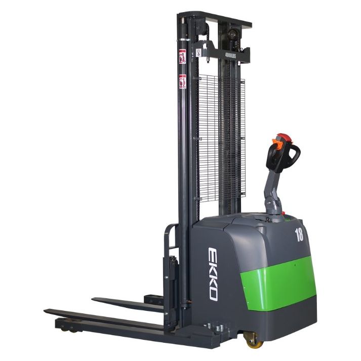 EKKO EB18C Full Powered Straddle Stacker 4000 lbs capacity - GoLift Equipment Sales