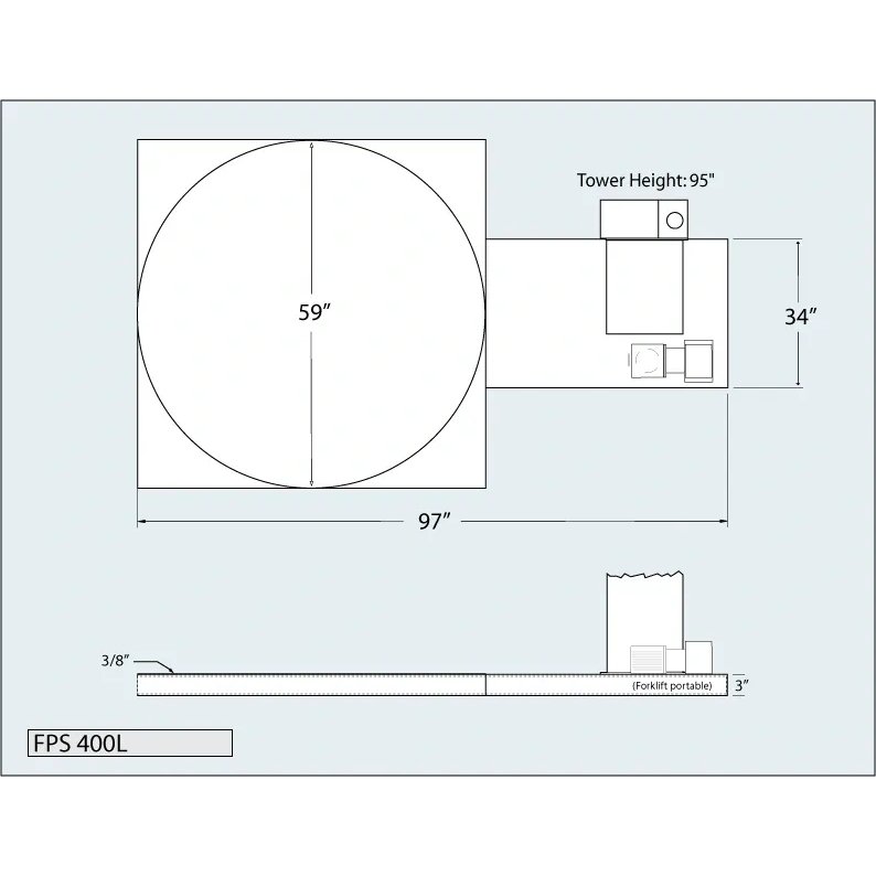 Fox FPS 400L – footprint dimensions drawing
