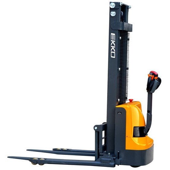 EKKO EB12E-138 Full Powered Straddle Stacker 2640 lb Cap., 138" Height - GoLift Equipment Sales