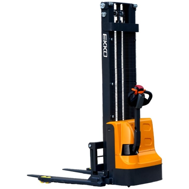 EKKO EB12E-138 Full Powered Straddle Stacker 2640 lb Cap., 138" Height - GoLift Equipment Sales