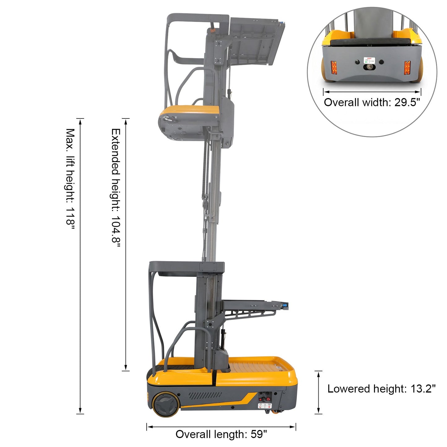 Order Picker A-500101 | 330lb Capacity | 118in Lift