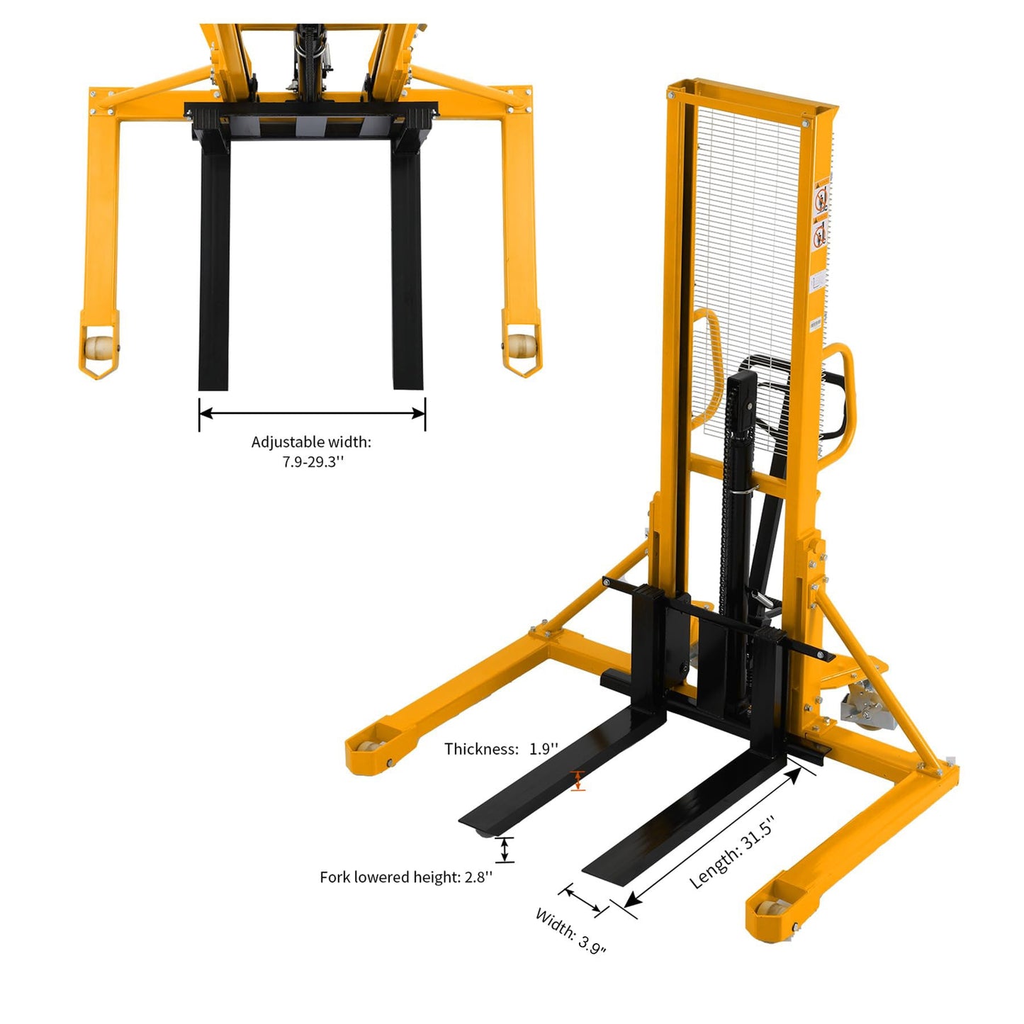 Manual Stacker A-3004 | 1100lb Capacity | 63in Lift