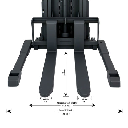 Semi-Electric Stacker A-3012 | 3300lb Capacity | 118in Lift