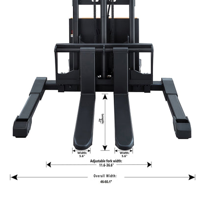 Semi-Electric Stacker A-3011 | 3300lb Capacity | 98in Lift