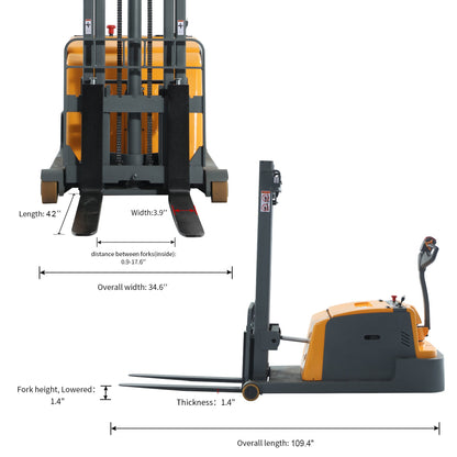 Counterbalanced Stacker A-3048 | 3300lb Capacity | 118in Lift