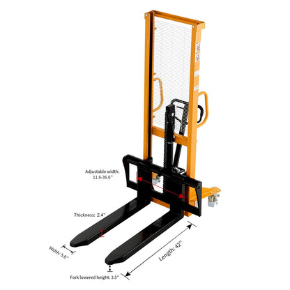 Manual Stacker A-3003 | 2200lb Capacity | 63in Lift