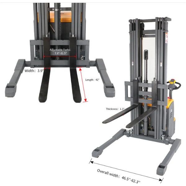 A-3029 Xilin Apollolift Powered Forklift Full Electric Walkie Stacker 3300 lbs Cap. 177"Lifting - GoLift Equipment Sales