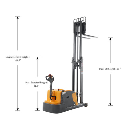 Counterbalanced Stacker A-3048 | 3300lb Capacity | 118in Lift