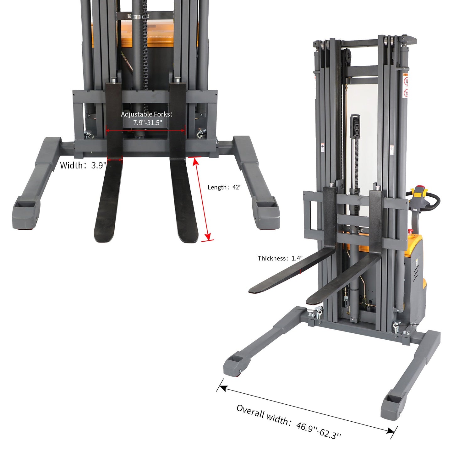 Full-Electric Stacker A-3029 | 3300lb Capacity | 177in Lift