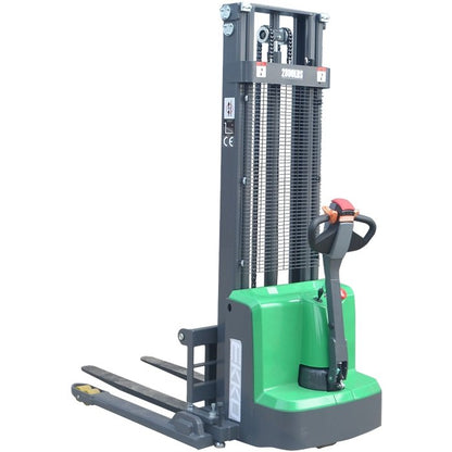 EKKO EB13E-LI Full Powered Straddle Stacker 2800 lb Cap., 119" Height - GoLift Equipment Sales