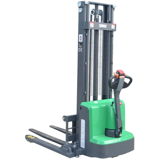 EKKO EB13E-LI Full Powered Straddle Stacker 2800 lb Cap., 119" Height - GoLift Equipment Sales