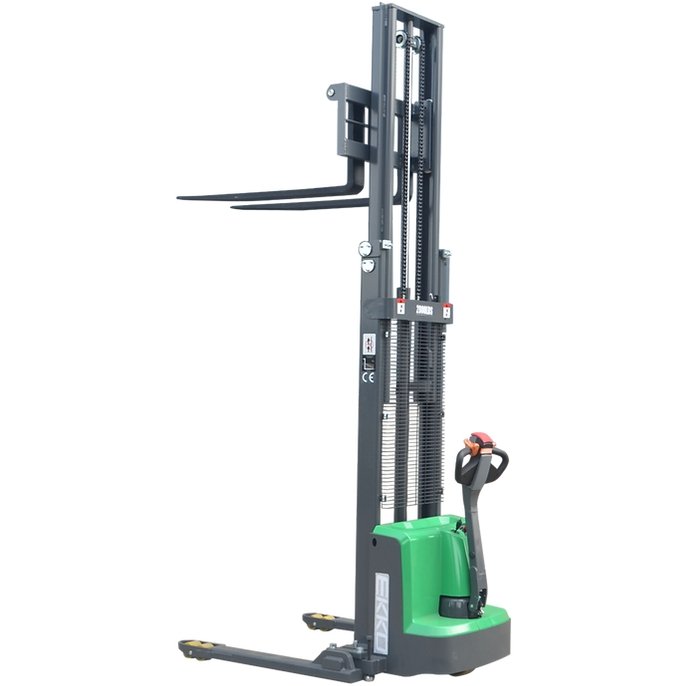 EKKO EB13E-LI Full Powered Straddle Stacker 2800 lb Cap., 119" Height - GoLift Equipment Sales
