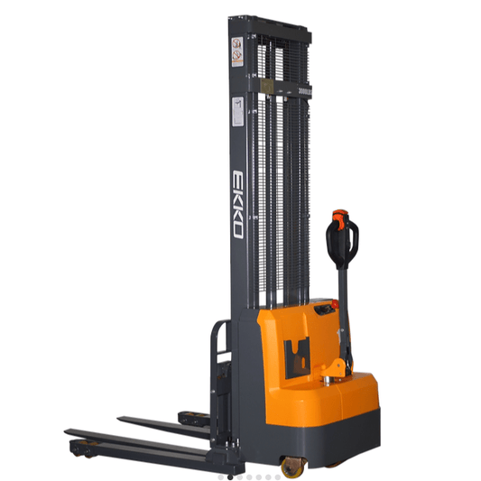 EKKO EB14C Full Powered Straddle Stacker 3000 lb. Capacity - GoLift Equipment Sales
