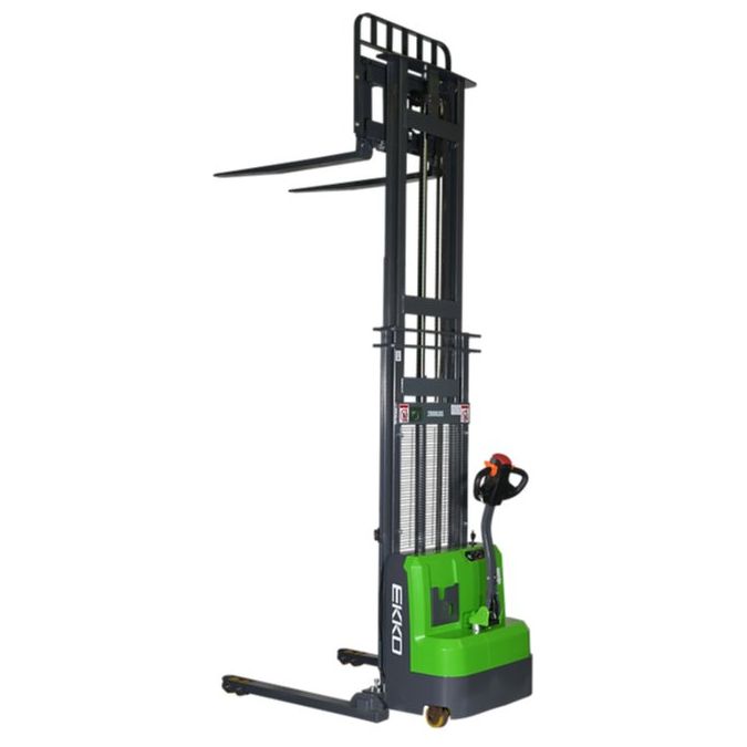 EKKO EB14C Full Powered Straddle Stacker 3000 lbs capacity - GoLift Equipment Sales