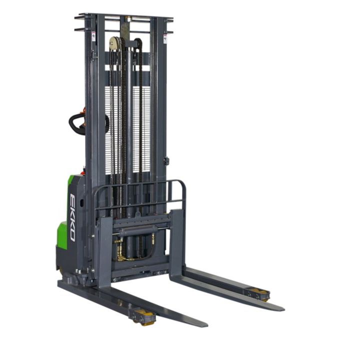 EKKO EB14C Full Powered Straddle Stacker 3000 lbs capacity - GoLift Equipment Sales