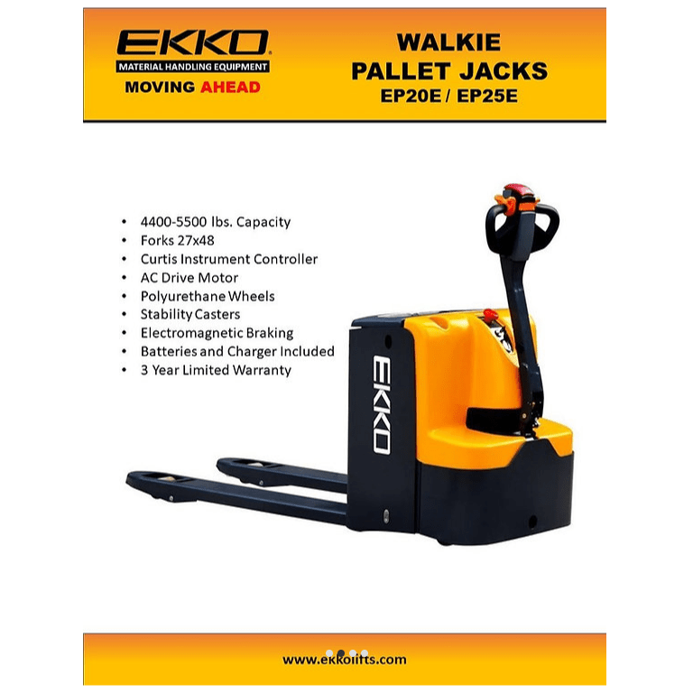 EKKO EP25E Walkie Pallet Jack 5500lbs. Capacity - GoLift Equipment Sales