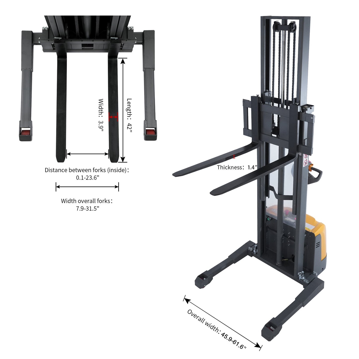 Full-Electric Stacker A-3051 | 3300lb Capacity | 138in Lift