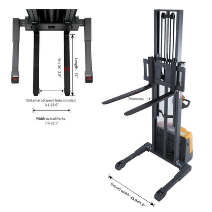 Full-Electric Stacker A-3051 | 3300lb Capacity | 138in Lift