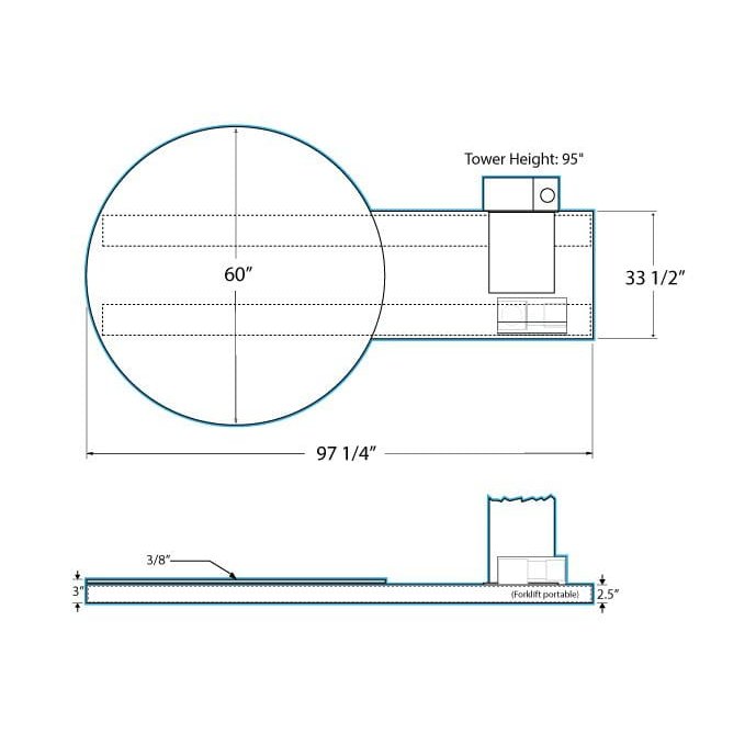 Fox FPS 100 – footprint dimensions drawing