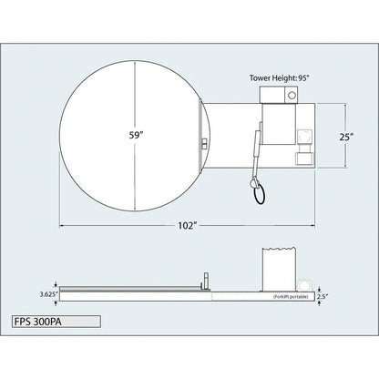 Fox FPS 300PA – footprint dimensions drawing