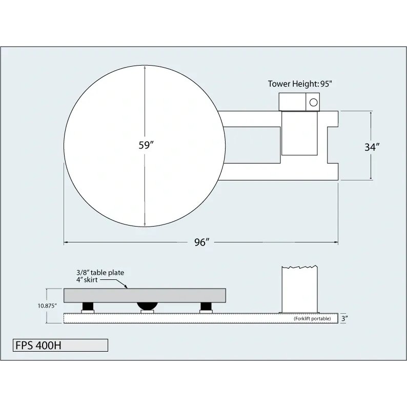 Fox FPS 400H – footprint dimensions drawing