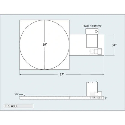 Fox FPS 400L – footprint dimensions drawing