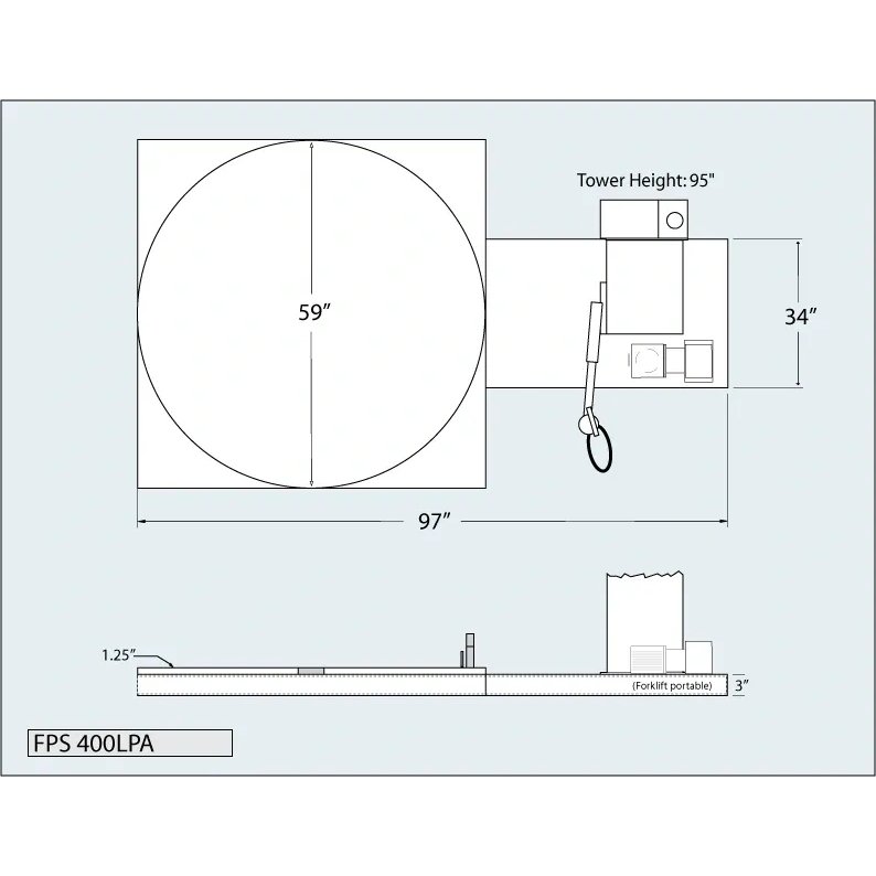 Fox FPS 400LPA – footprint dimensions drawing