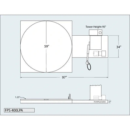 Fox FPS 400LPA – footprint dimensions drawing