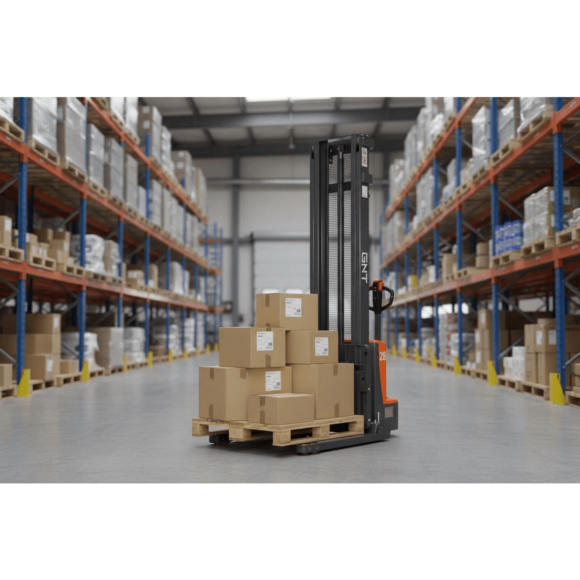 G28BC - Li Series Lithium Straddle Stacker - GoLift Equipment Sales
