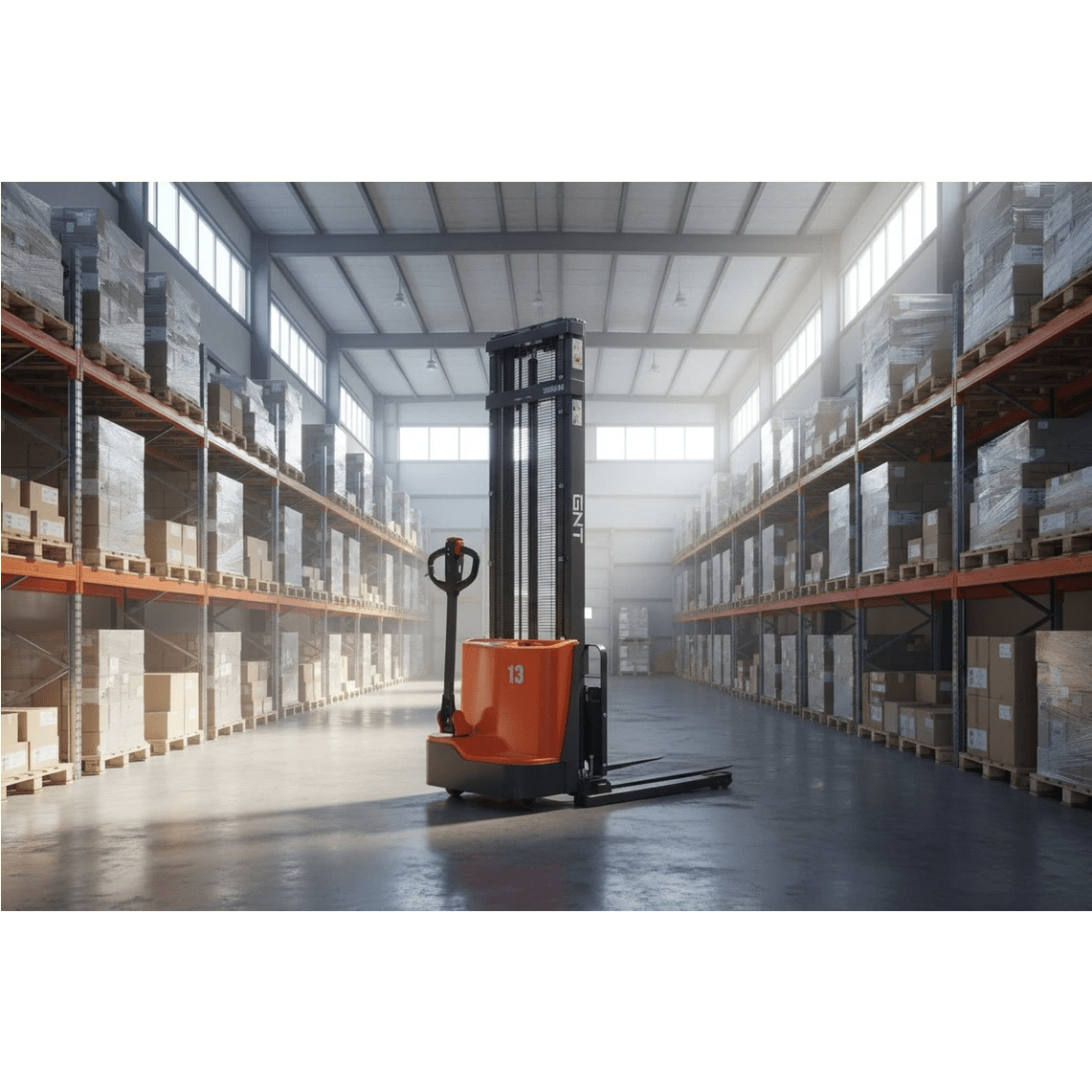 G28BC - Li Series Lithium Straddle Stacker - GoLift Equipment Sales