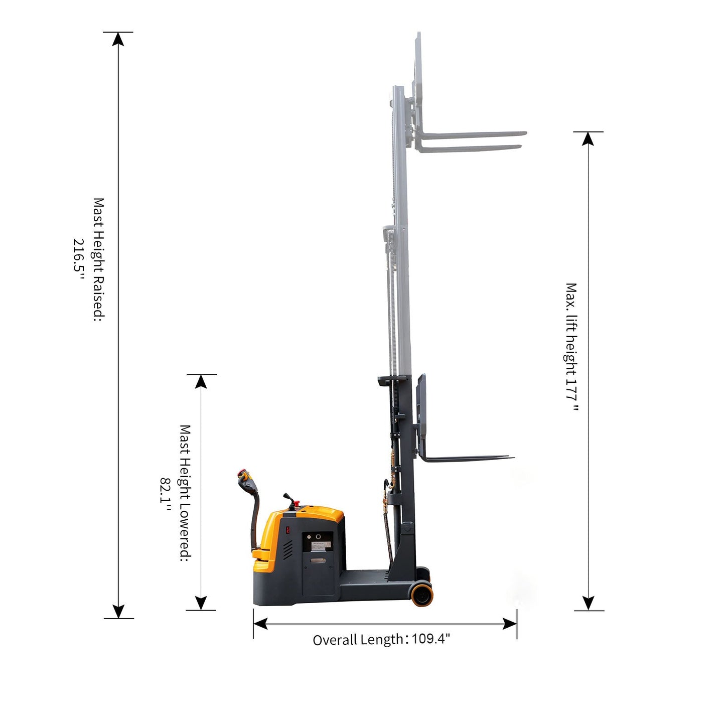 Counterbalanced Stacker A-3032 | 3300lb Capacity | 177in Lift