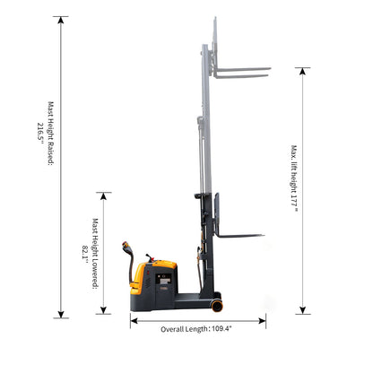 Counterbalanced Stacker A-3032 | 3300lb Capacity | 177in Lift