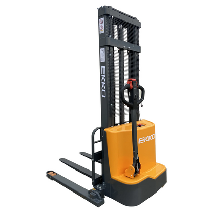 EKKO EB13C full powered straddle stacker, 2,800 lb capacity - GoLift Equipment Sales