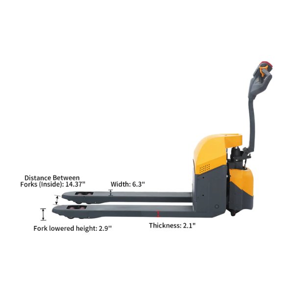A-1030 Full Electric Pallet Jack With Emergency Key Switch 4400lbs Cap. 48" x27" - GoLift Equipment Sales