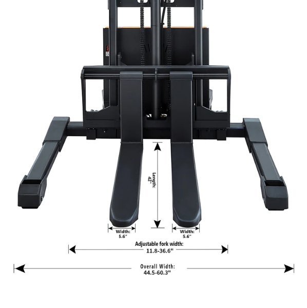 A-3012 Xilin Apollo Semi-Electric Straddle Stacker 3300lbs Cap. 118" Lift - GoLift Equipment Sales