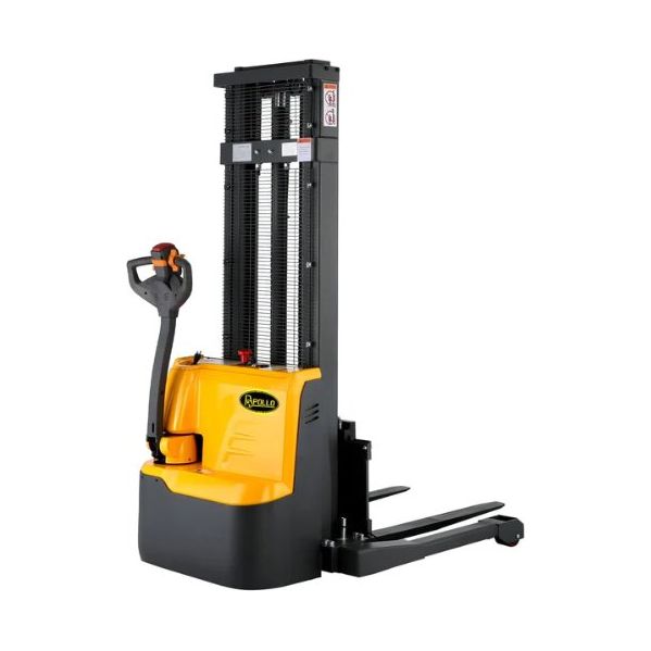 A-3022 Xilin Apollolift Powered Forklift Full Electric Walkie Stacker 3300lbs Cap. Straddle Legs. 98" lifting - GoLift Equipment Sales