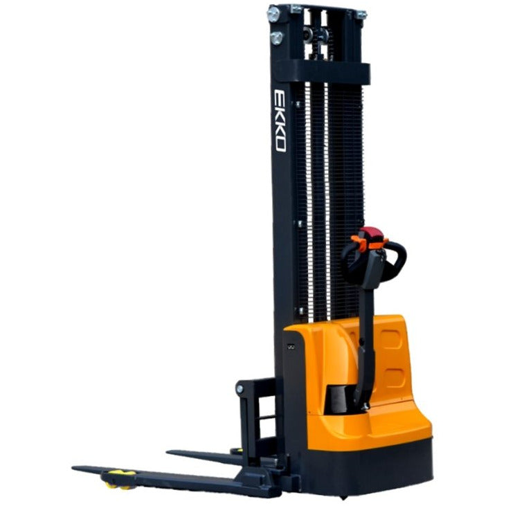 EKKO EB12E Full Powered Straddle Stacker 2640lbs. Cap., 119.4" Height - GoLift Equipment Sales